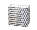 Foldable Large Capacity Dirty Laundry Basket Drawstring Clothes Storage-Blue Triangle#