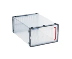 Transparent Plastic Shoes Box Detachable Folding Storage Cabinet Rack Home-Transparent