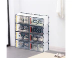 Transparent Plastic Shoes Box Detachable Folding Storage Cabinet Rack Home-Transparent