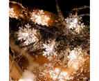 Christmas Lights, 20 Ft 40 Led Snowflake String Lights Battery Operated Waterproof Fairy Lights,Snowflake Light String White