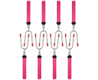 8Pcs 360 Degrees Rotation Colorful Non-slip Handle BBQ Forks Stainless Steel Telescoping Barbecue Forks Skewers Supplies Cookware Accessories  Pink