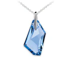 Solid 925 Sterling Silver Admentine Blue Pendant Embellished with Swarovski  crystals