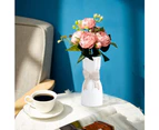 Decorative Ceramic Vase, Home Décor Accents, Shelf Décor Vase, Wedding Centerpiece, Faux Flower Vase, Vases for Shelf and Table Décor -White brown