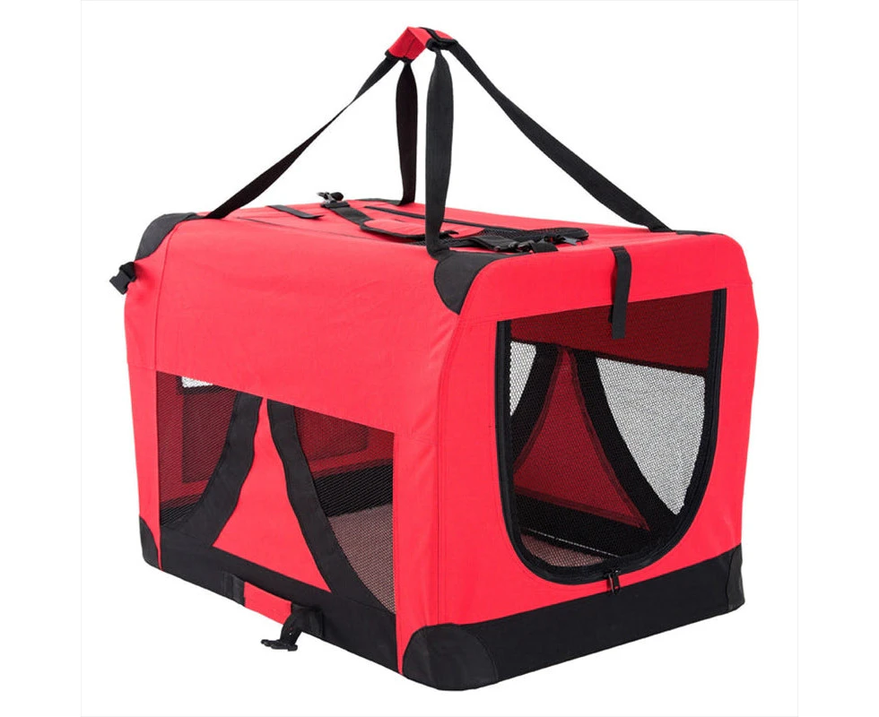 Xl Portable Soft Dog Crate - Red