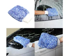 Car Vehicle Microfiber Washing Glove Cleaning Soft Thicken Mitten Brush Tool Black White