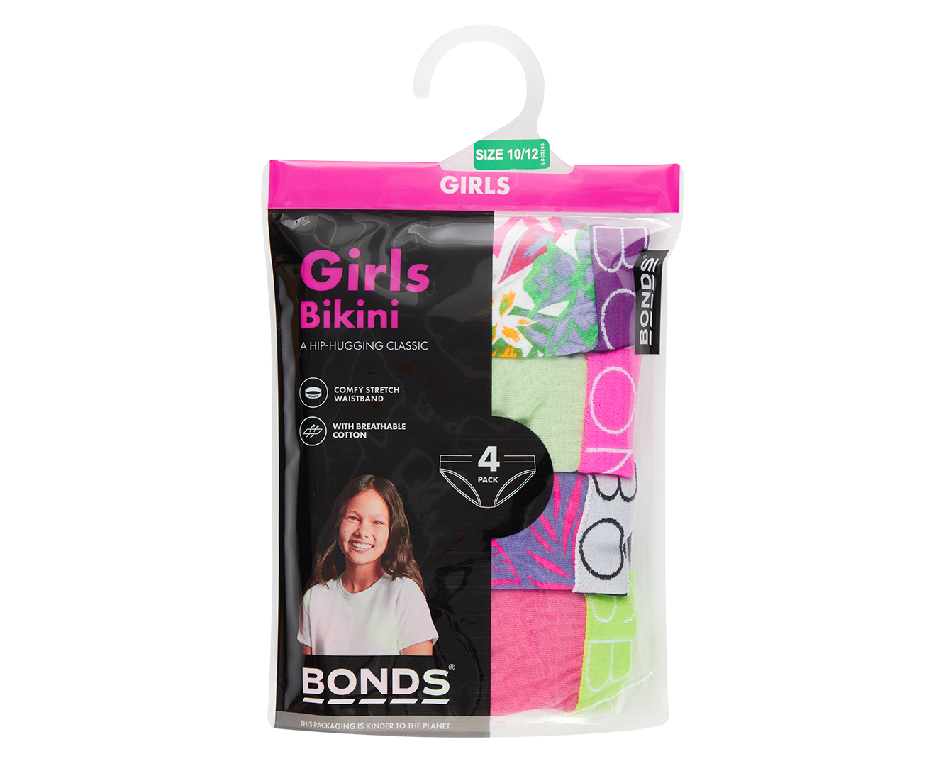 4 Pack Bonds Girls Bikini Briefs