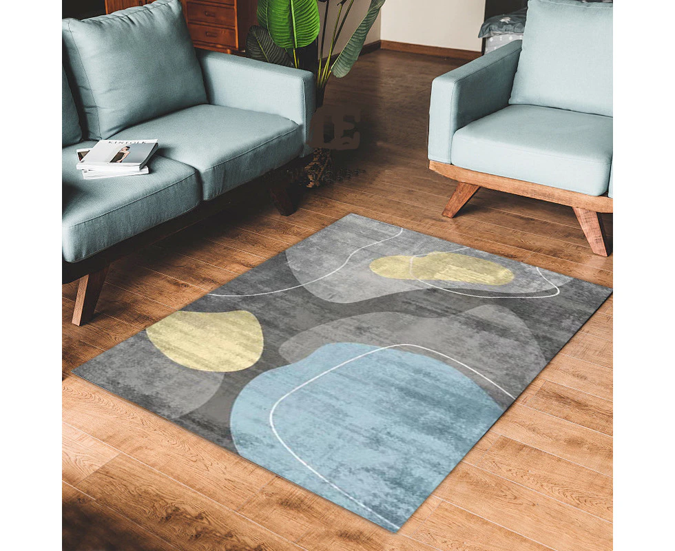 Modern Area Rug Carpet, Geometric Area Rugs Floor Carpet for Living Room, Contemporary Bedroom Tile Trellis Floorcover Indoor Carpet （100 x 200cm, FG-7829）