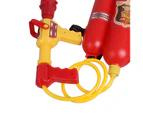 Bestjia Fireman Cosplay Backpack Water Spray Nozzle Extinguisher Outdoor Sports Kids Toy