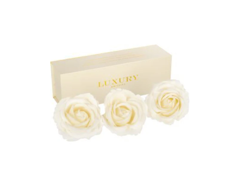 Luxury Ogilvies Rose Petal Soaps - Set of 3 - White - Colour