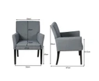 Giantex Executive Guest Chair Reception Waiting Room Arm Chair w/Rubber Wood Legs Grey