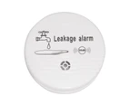 Wireless Water Leak Sensor Alarm Plastic Home Liquid Leakage Detection Buzzer-White