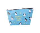 Lovely purse Canvas waterproof Makeup bag Ladies zipper travel makeup bag -The penguin