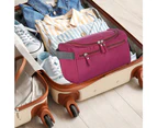 Large toiletries kit, hanging travel toiletries kit, toiletries storage bag, suitable for travel, waterproof make-up travel bag -Wine red