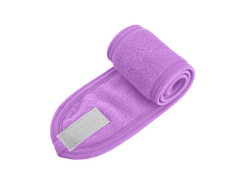 Stretchable Washable Spa Sweat Headband Makeup Hair Wrap Face Wash Head Towel-Purple