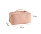 Large Capacity Multifunctional Storage Makeup Bag PU Leather Makeup Bag -pink