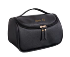 Makeup Bag Cosmetic Bags Large Deep Handbag Traveling Organizer for Women and Girls, Make Up Waterproof Travel Bags  -Black