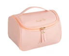 Makeup Bag Cosmetic Bags Large Deep Handbag Traveling Organizer for Women and Girls, Make Up Waterproof Travel Bags  -Pink