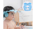 2 Pieces Baby Shower Cap Adjustable Baby Bath Visor Infant Bathing Protection Cap Safe-Pink+Blue