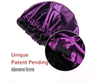 Large, Double Layer, Reversible, Adjustable Satin Cap for Sleeping Hair Bonnet
