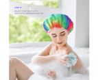 Large Shower Cap 2 Pack Rainbow Series, Double Waterproof Hair Cap for Long Hair,2 rainbow shower caps