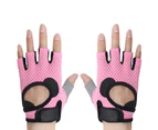 Unisex Breathable Anti-slip Weight Lifting Yoga Gym Sports Half Finger Gloves Pink