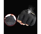 Unisex Breathable Anti-slip Weight Lifting Yoga Gym Sports Half Finger Gloves Black