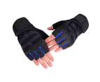 Sport Dumbbell Fitness Breathable Anti-slip Half Finger Protection Unisex Gloves Dark Blue