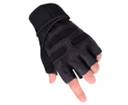 Sport Dumbbell Fitness Breathable Anti-slip Half Finger Protection Unisex Gloves Black