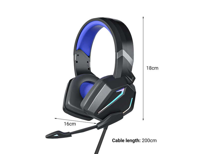 SY-G20 Wired Headphone Dynamic RGB Noise Reduction Over-Ear Computer Headphone with Microphone for E-sport-Green & Black