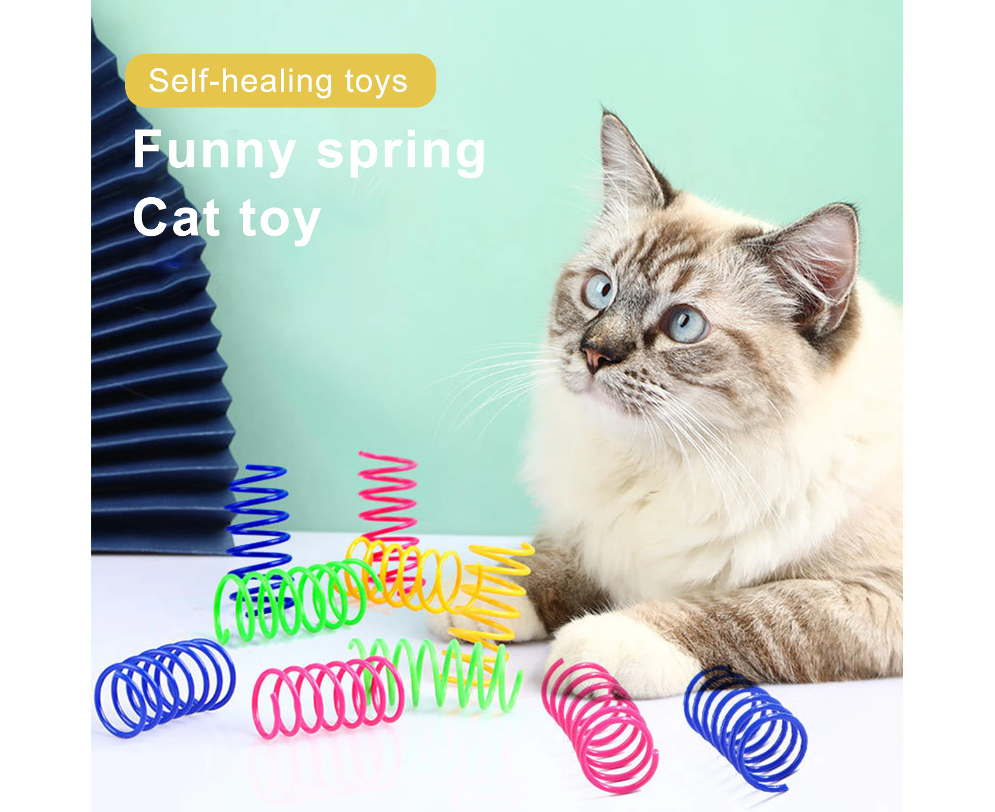 12Pcs Cat Spiral Spring Interactive Bite Resistant Training Cat Coil Spiral Springs for Swatting