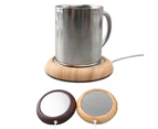 Fashion Wooden Grain Milk Tea Coffee Heating Mat Home Office Cup Mug Warmer Pad-4#
