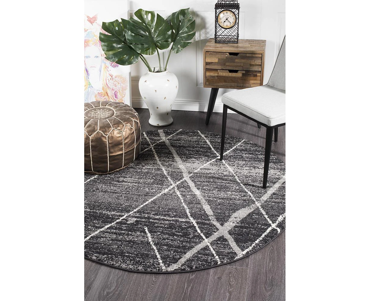 Oasis 452 Charcoal Round Rug