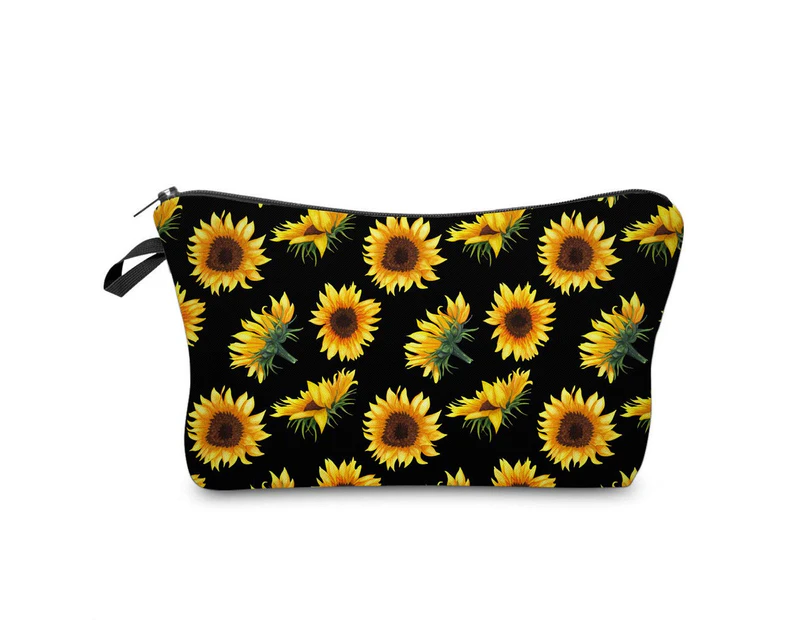 Women's Cosmetic Bag, Sunflower Waterproof Cosmetic Bag, Large Capacity Toiletry Bag, Travel Accessory Gift