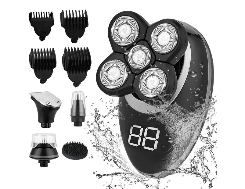 Rotary Razor Electric Shaver Wet & Dry Razor IPX7 Waterproof 4D Electric Beard Trimmer Precision Trimmer LED Display
