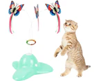 Cat Toys, Interactive Cat Toy Butterfly Funny Exercise Electric Flutter Rotating Kitten Toys, Cat Teaser with Replacement -Green