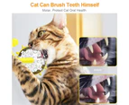Cat Toys, Windmill Leaking Food Toy Interactive Cat Toys for Indoor Cats with Suction Cup，Cat Spring Cat Bell Ball -Yellow