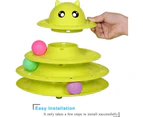 Cat Toy Roller 3-Level Turntable Cat Toys Balls with Six Colorful Balls Interactive Kitten Fun Mental Physical Exercise Puzzle Kitten Toys. -green