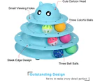 Cat Toy Roller 3-Level Turntable Cat Toys Balls with Six Colorful Balls Interactive Kitten Fun Mental Physical Exercise Puzzle Kitten Toys. -blue