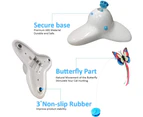 Cat Toys, Interactive Cat Toy Butterfly Funny Exercise Electric Flutter Rotating Kitten Toys, Cat Teaser with Replacement -Elegant White