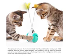 Cat Toys for Indoor Cats Interactive Roller Cat Toy with Catnip Feather Ball Balance Cat Chasing Toy for Kitten Exercise Puzzle Toys -Blue and white