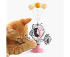 Cat Turntable Toy Emotional Comfort Interactive Toy Leak Food Toy Cat Turntable Ball Pet Stick Toy Pet Toy Pink