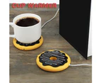 Donut Home Office USB Cup Warmer Heater Coffee Milk Tea Beverage Heating Mug Pad-Chocolate Color