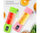 380ml Portable USB Electric Fruit Mixer Juicer Machine Home Blender Squeezer-Pink