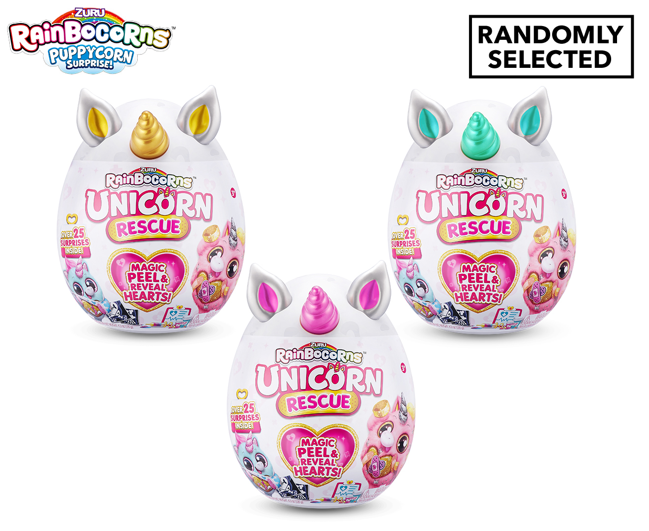Rainbocorns Unicorn Rescue Surprise (White) by ZURU, Collectible Plush  Stuffed Animal, Egg Toys, X-Ray Sticker Pack, Magical Slime, Headband, Ages  3+