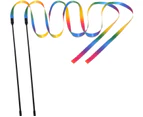 Interactive Cat Toys Teaser Rainbow Wand String - 1 Pack -RAINBOW (2 Pack)