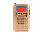 HRD-737 Digital LCD Full Band FM/AM/SW/CB/Air/VHF Stereo Radio Receiver - Golden