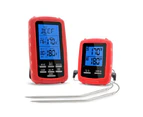 Wireless Digital Backlight Kitchen BBQ Food Thermometer Transmitter Receiver - Red