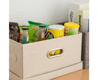 Linen Fabric Storage Bin with Lid Foldable Storage Box Organizer Storage Basket