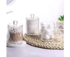 Small Cotton Swab Ball Pad Holder, 10 Oz Apothecary Jar Clear Makeup Organizer, Bathroom Containers Dispenser