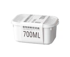 Fridge Bin Lidded Fresh-keeping Rectangular Food Grade Universal Lunch Food Box Household Supplies  700ML